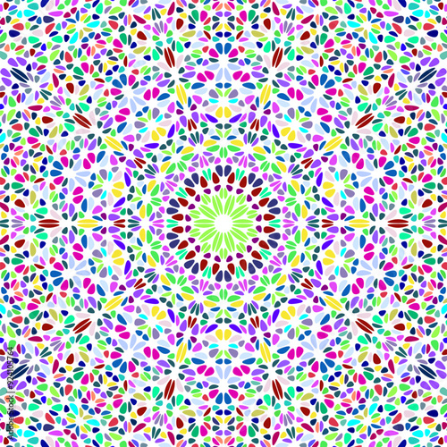 Psychedelic dynamic ornament pattern background design - circular colorful floral abstract vector artwork