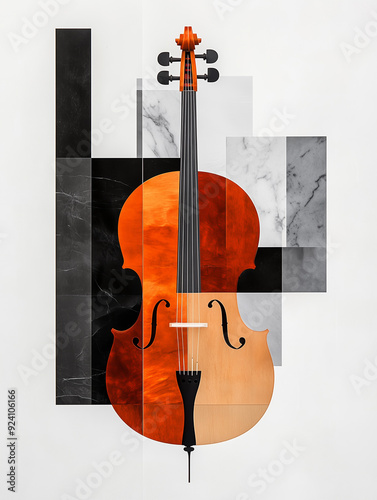 Abstract collage of violin musical instruments	
