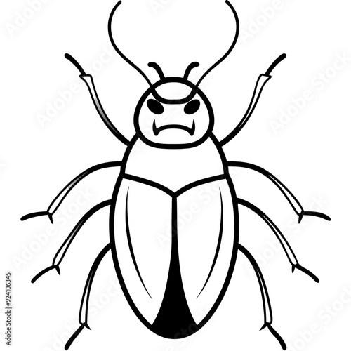 Angry Cucumber Beetle Bug Vector Icon – SVG, Cricut, Clipart, T-Shirt Graphic, Vector Illustration, Graphic Element