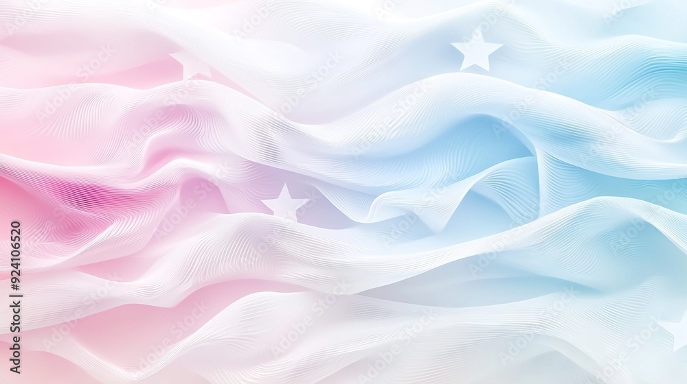 Pink, Blue, and White Background with Stars on either side Pink, Blue, and White Background with Stars on either side
