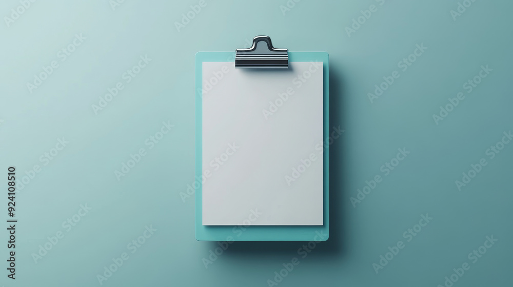 Color: A neutral gray background that provides a clean and unobtrusive backdrop. The gray color should be soft and even, allowing the blue clipboard and white paper to be the focal points of the image Color: A neutral gray background that provides a clean and unobtrusive backdrop. The gray color should be soft and even, allowing the blue clipboard and white paper to be the focal points of the image