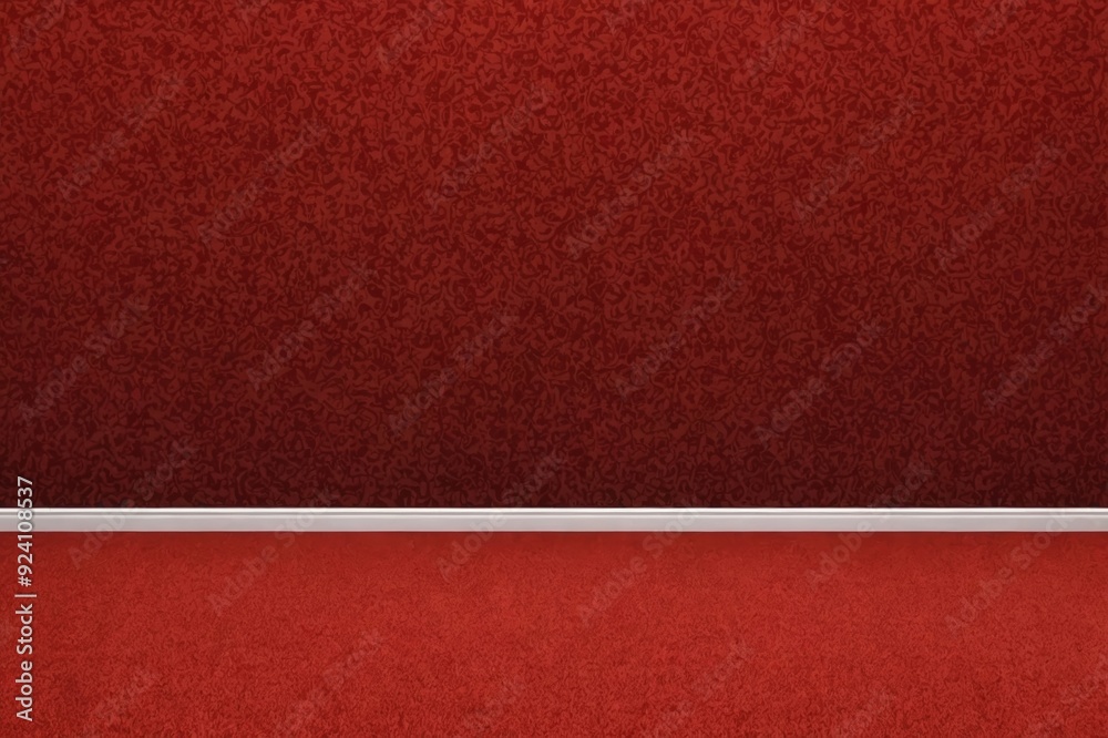 Fototapeta premium Red floor carpet, solid writing wall paper background