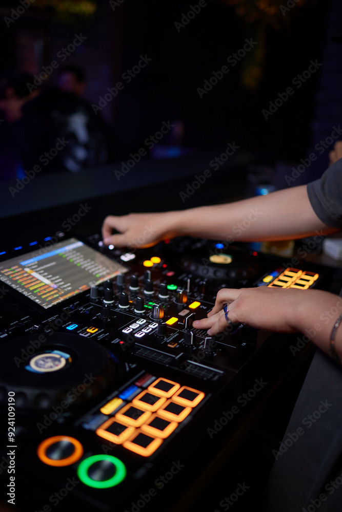 Audio Mixing Console in a Recording Studio with advanced sound production capabilities Audio Mixing Console in a Recording Studio with advanced sound production capabilities