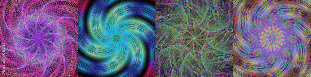 Fototapeta premium Spiral digital art design background collection