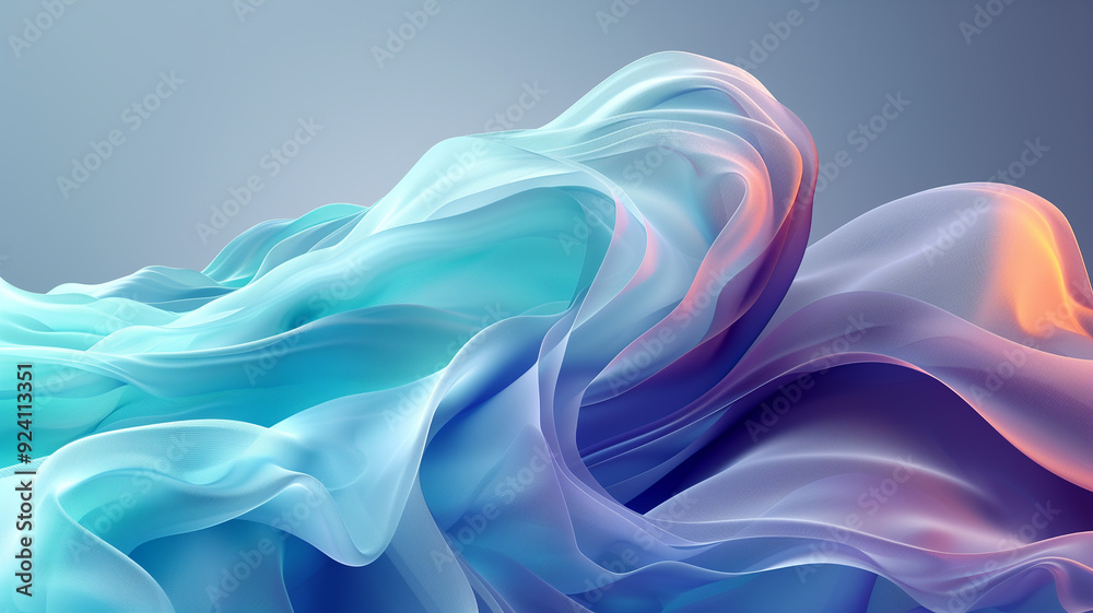 Fototapeta premium A mesmerizing abstract composition featuring swirling, ethereal forms that evoke images of celestial bodies and cosmic landscapes.