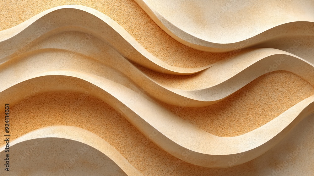 Textured wooden waves creating a modern design in warm tones Textured wooden waves creating a modern design in warm tones