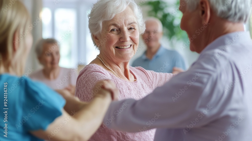 Obraz premium Joyful Dancing in a Senior Center