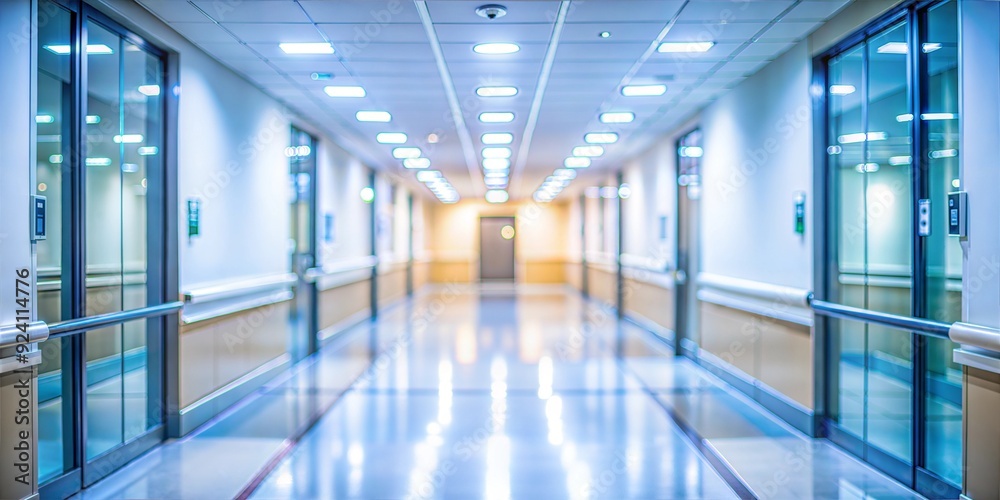 Modern hospital corridor with bright lighting
Modern hospital corridor with bright lighting