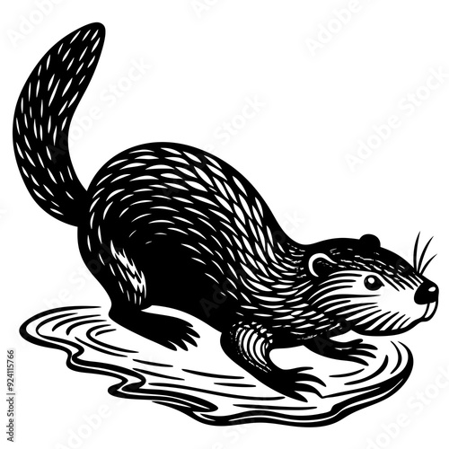 Beaver Diving raid The beaver vector art