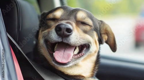 Happy Dog in Car