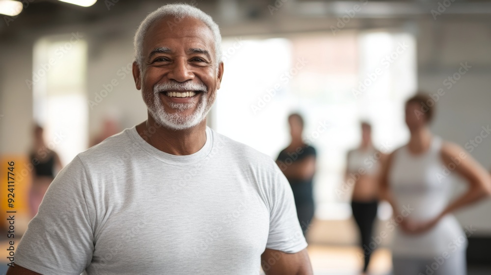 Obraz premium Smiling Senior Fitness Enthusiast
