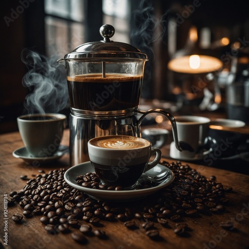 Delicious mocha with chocolate shavings and creamy froth in a coffee mug, perfect for a cozy day