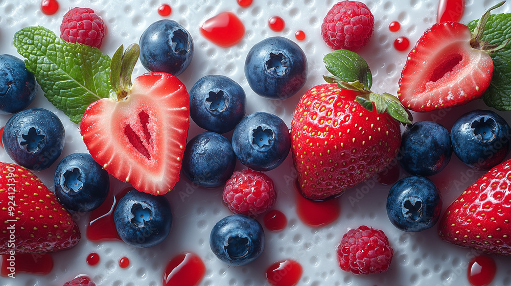 Un choix de fruit pour un dessert gourmand. Un choix de fruit pour un dessert gourmand.