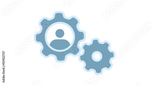 Setting animated icon. Process animation 4k. Settings transparent alpha channel motion