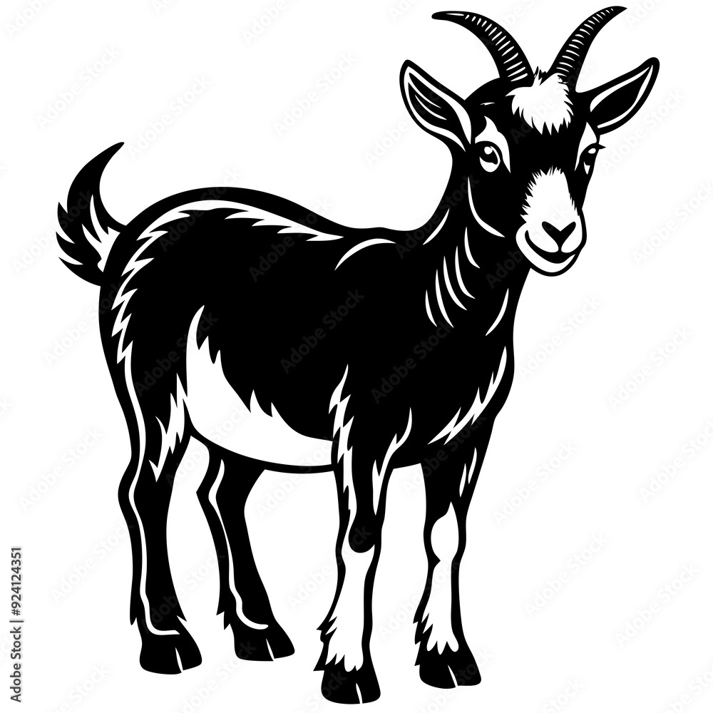 goat on white background goat on white background
