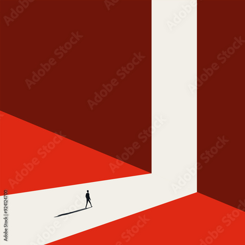 Business career opportunity vector concept. Symbol of ambition, challenge, aspiration. Minimal design eps10 illustration.