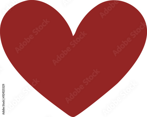 Single Heart, love, romance or valentine's day red heart. Heart vector icons. Artistic red heart love symbols isolated editable vector.	