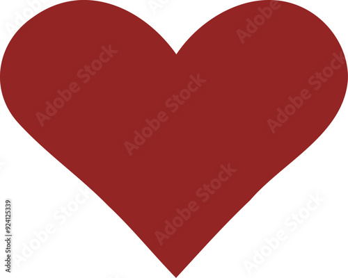 Single Heart, love, romance or valentine's day red heart. Heart vector icons. Artistic red heart love symbols isolated editable vector.	