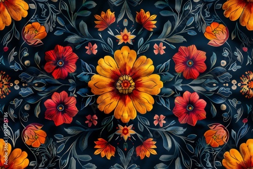 Colorful bright flowers, background. Generative AI