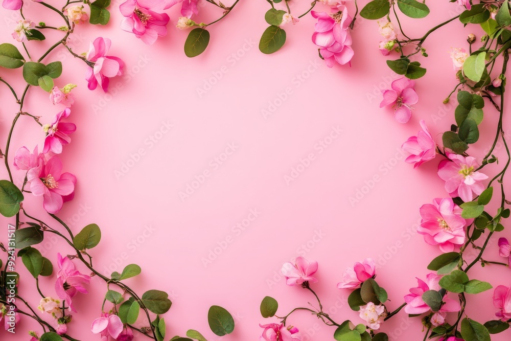 Elegant floral border with vibrant flowers lush greenery on light background. Ideal for decorative designs wedding invitations or romantic designs valentines day, mother's day, women's day Elegant floral border with vibrant flowers lush greenery on light background. Ideal for decorative designs wedding invitations or romantic designs valentines day, mother's day, women's day