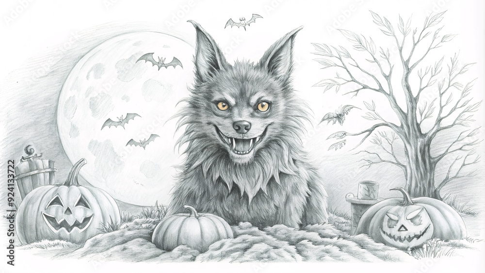 Concept of halloween day postcard design, illustration background horror story scary Trick-or-treating spooky Concept of halloween day postcard design, illustration background horror story scary Trick-or-treating spooky