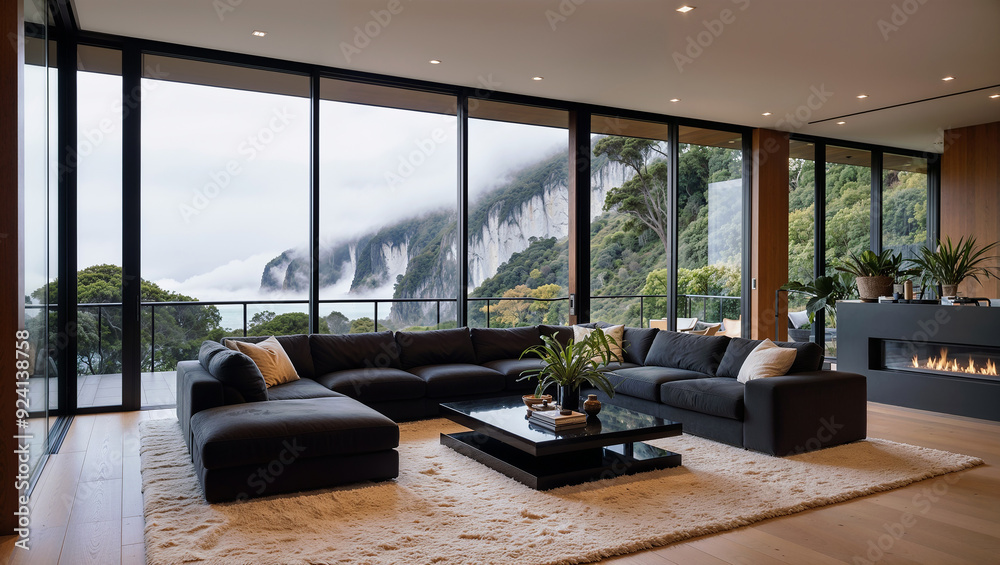 Luxurious Living Space Surrounded by Tranquil Mountain Scenery Luxurious Living Space Surrounded by Tranquil Mountain Scenery