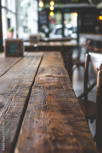 Table in a bar with a blurred background