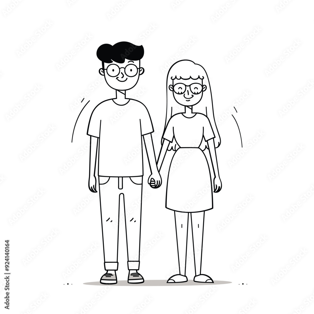 Simple line drawing of a couple holding hands, minimalistic style.
Simple line drawing of a couple holding hands, minimalistic style.
