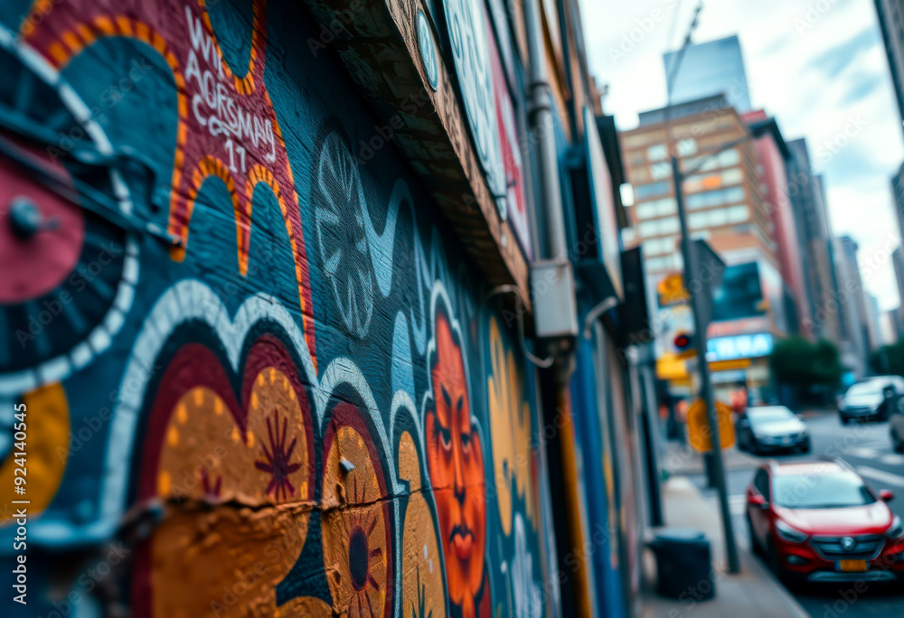 Fototapeta premium Urban Exploration with Detailed Street Art