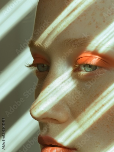 Makeup beauty portrait of woman with eyeshadow
