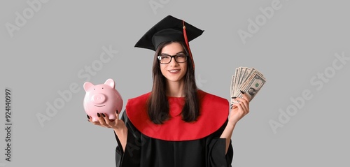 Happy female graduating stu...