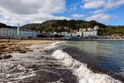 View of Llandudno seaside town and beach. Wales photo