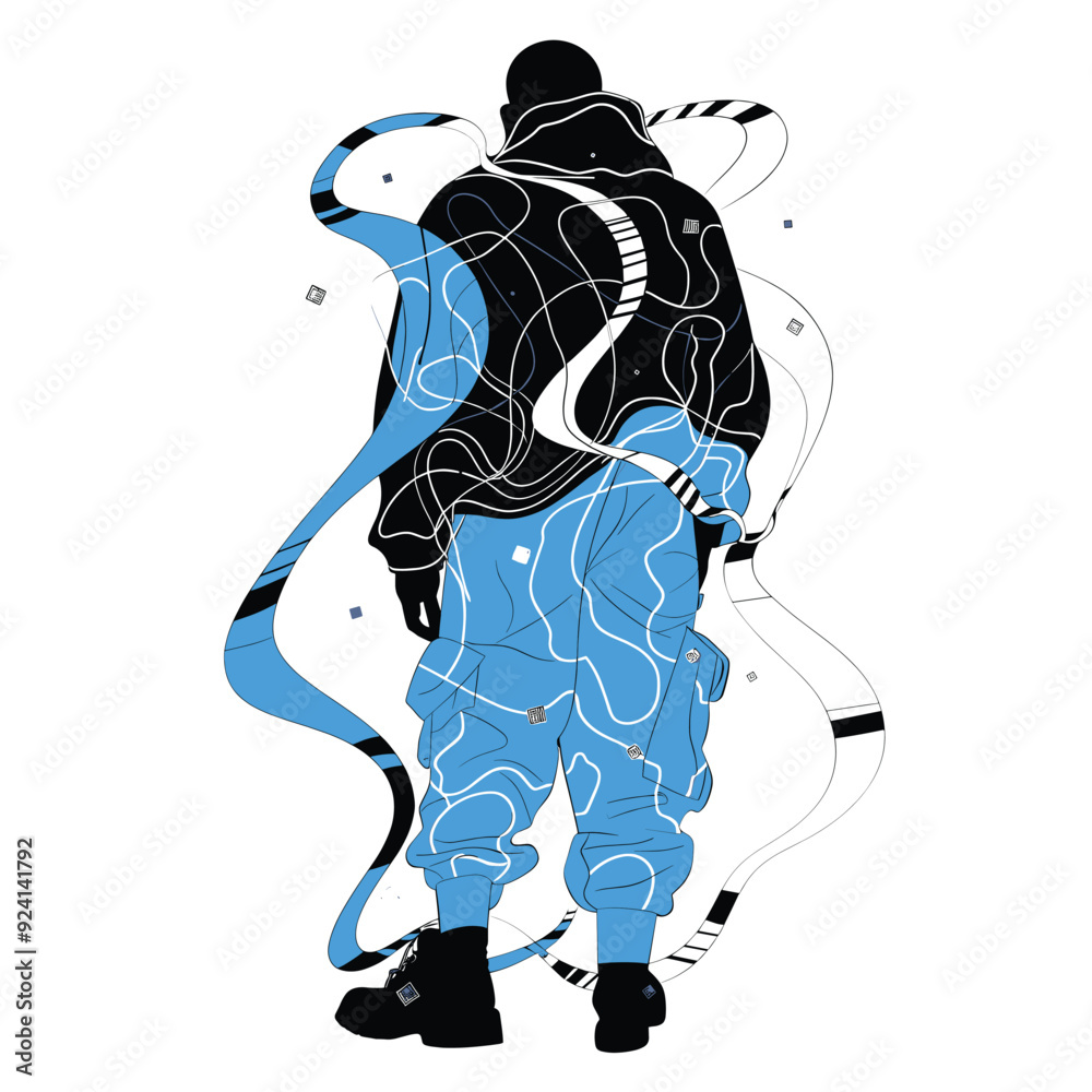 artwork of a figure with flowing lines and electric patterns.
artwork of a figure with flowing lines and electric patterns.
