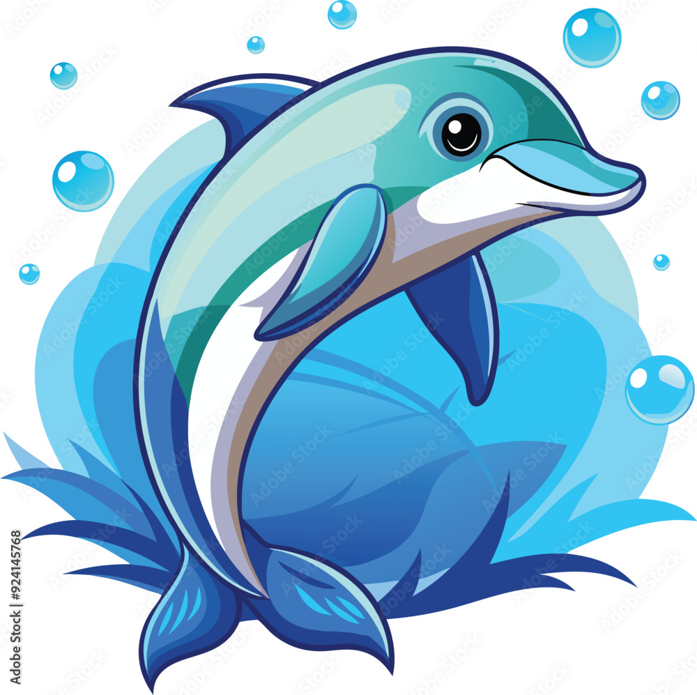 A dolphin cartoon vector illustration A dolphin cartoon vector illustration