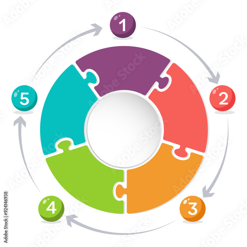Infographic Design Elements for Business Vector Illustration with Five Steps