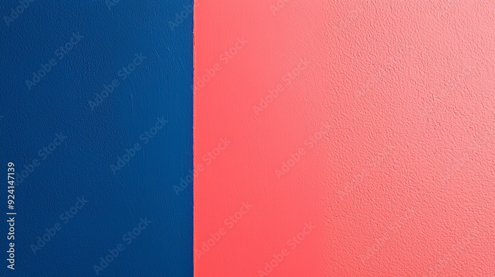 Abstract background with vibrant coral and deep blue colors split vertically, creating a modern pattern for interior decoration. Bright and stylish wallpaper adds a touch of contemporary flair Abstract background with vibrant coral and deep blue colors split vertically, creating a modern pattern for interior decoration. Bright and stylish wallpaper adds a touch of contemporary flair