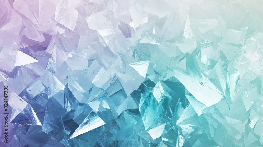 Naklejka premium Abstract geometric background forming an intricate crystal structure with a beautiful color gradient from turquoise to purple