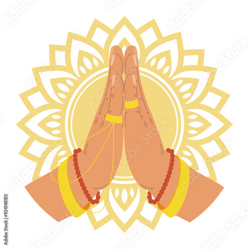 hands making namaste greeting