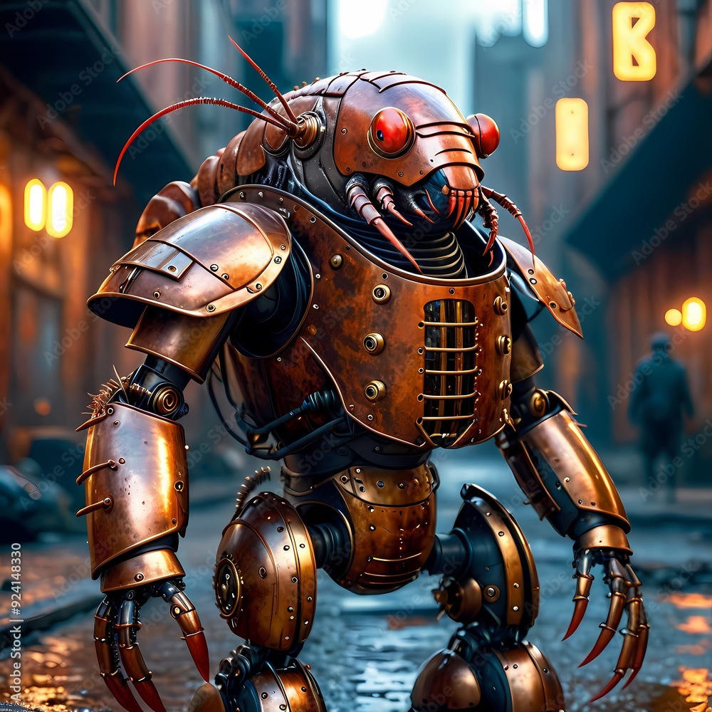 Fototapeta premium Steampunk Lobster Hybrid