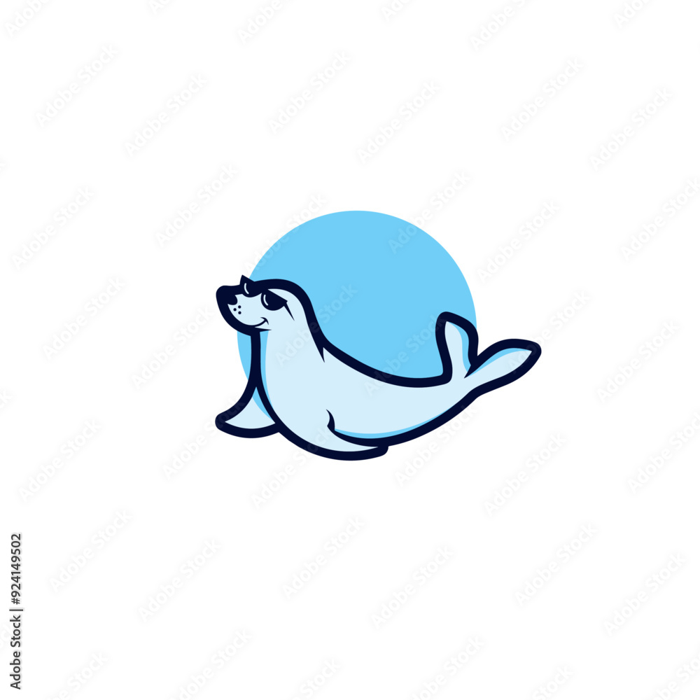 Seal mascot logo icon flat vector design Seal mascot logo icon flat vector design