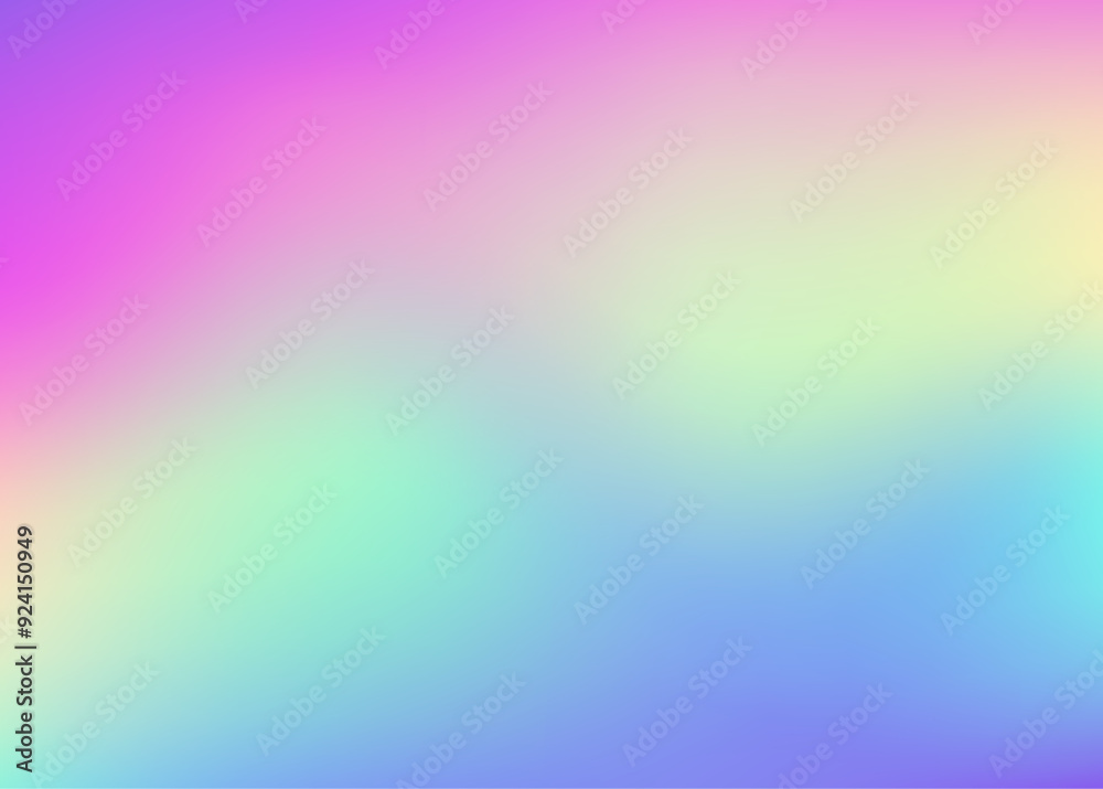 Fototapeta premium Iridescent Background. Trendy Foil. Retro Geometry Invitation. Holographic Gradient. Hologram Gradient. Modern Card. Pink Neon Texture. Shiny Banner. Blue Iridescent Background