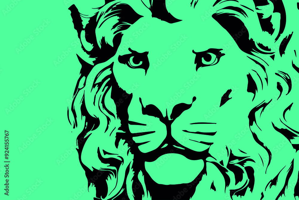Fototapeta premium minimalist style the lion head