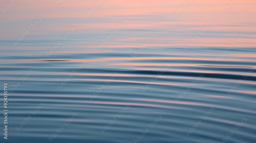 Obraz premium A minimalist design featuring parallel lines and smooth curves emulating the serene movement of a calm lake at sunrise
