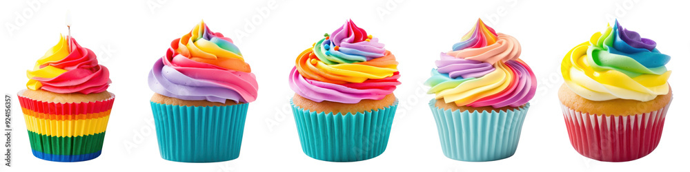 cupcake png cut out element set