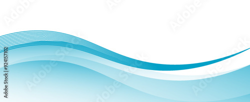 Abstract blue waves background, minimal waves design concept