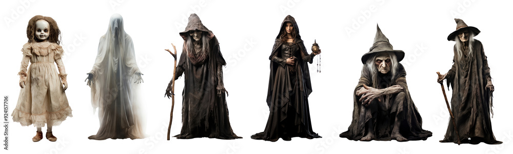 real photo of a witches and doll png cut out element set real photo of a witches and doll png cut out element set