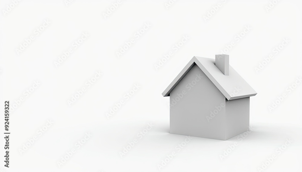 Minimalistic white model house on a plain white background, symbolizing simplicity and home. Minimalistic white model house on a plain white background, symbolizing simplicity and home.