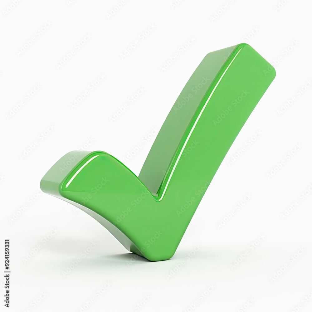 A shiny, green checkmark symbol on a white background, indicating approval or correctness. A shiny, green checkmark symbol on a white background, indicating approval or correctness.