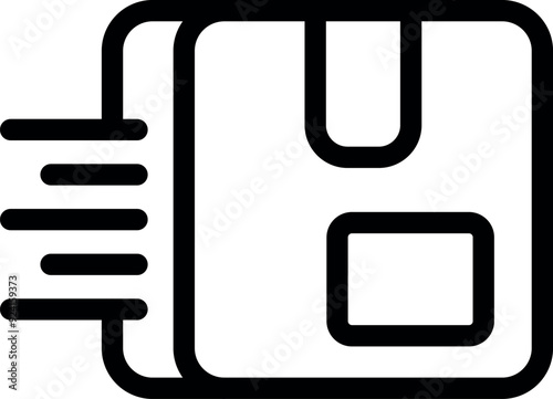 Simple vector indicating fast moving package representing ecommerce order being delivered quickly