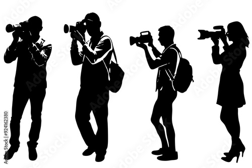 Professional Photographer Silhouette Vector Illustration